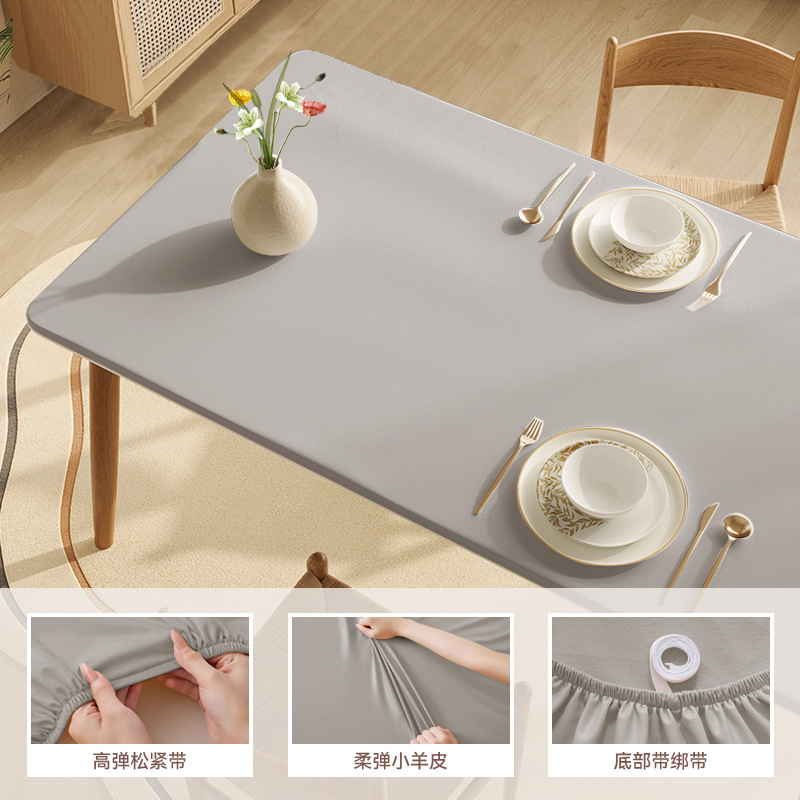 Nappe en cuir d'agneau - gris éléphant