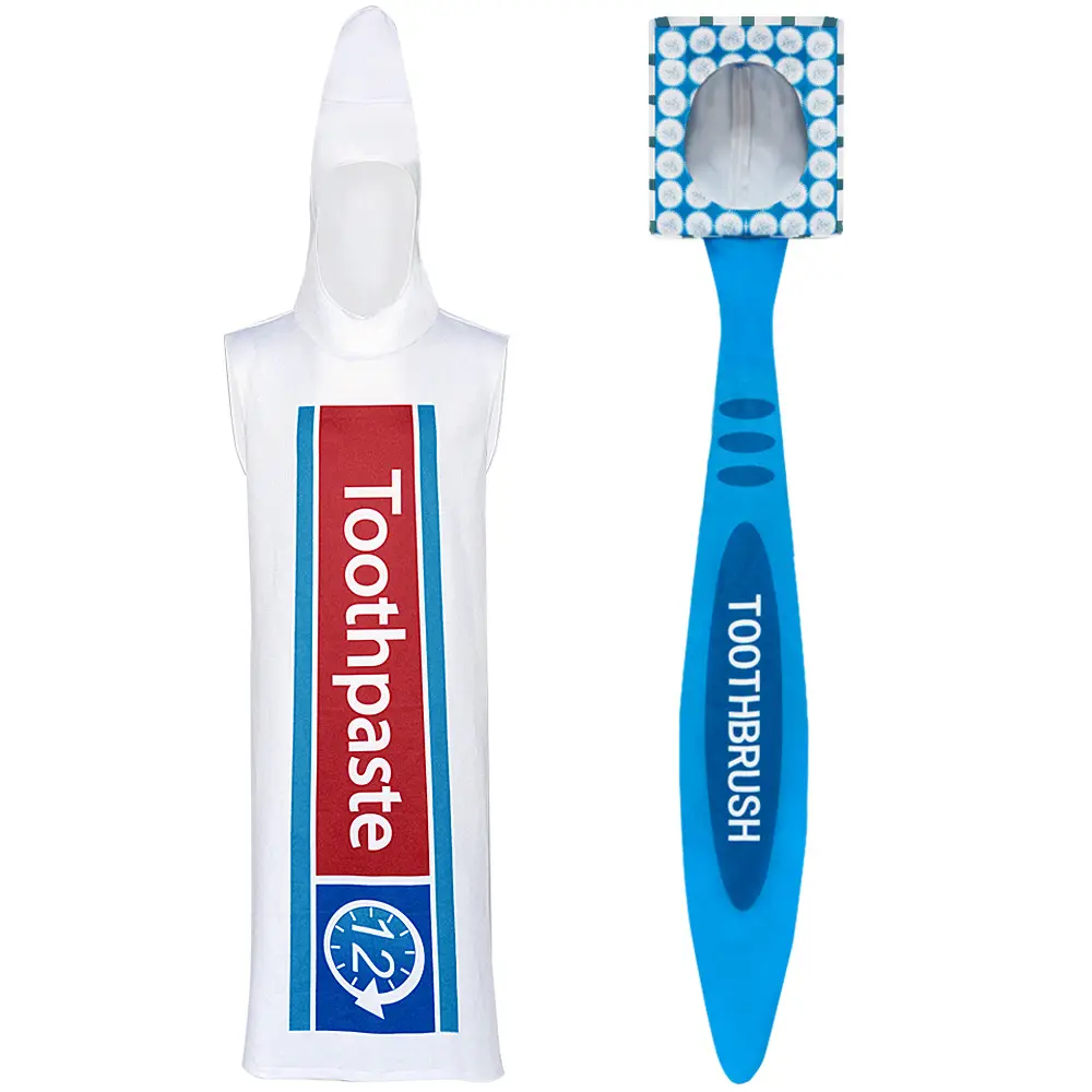 Nueva pasta de dientes cepillo de dientes pareja disfraces para Halloween divertido Cosplay pareja disfraz