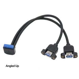 ส่วนหัวของเมนบอร์ด19ขาเป็น2 USB 3.0สายติดตั้งแผงหญิง IDE 19ขางอ90องศาขึ้นลงไปยังสายต่อ3.0 USB - Product Image 3