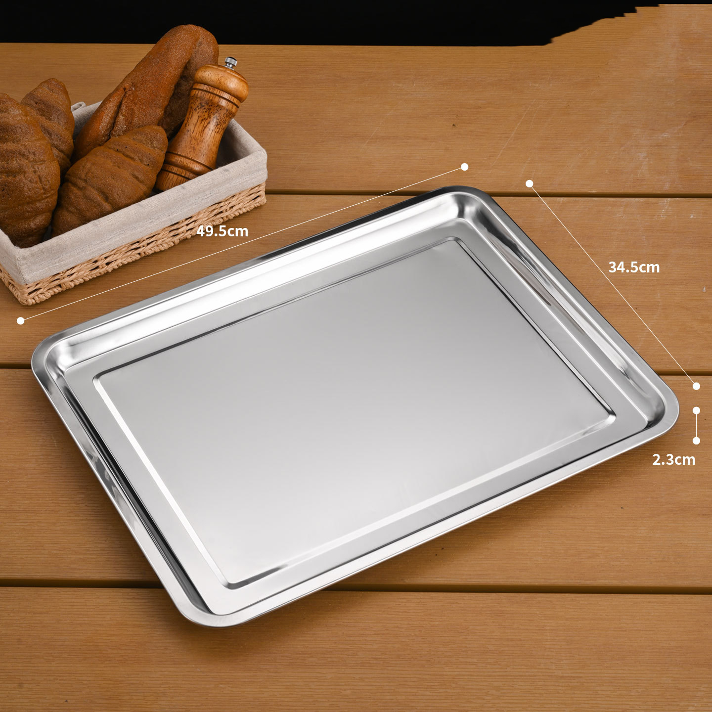 50*35*2 cm Silver