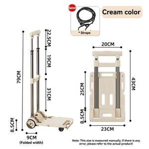 Multifunctional Household Storage Racks PP Material Folding <strong>Trolley</strong> with Thick Platform for Warehouse Pulling and Storage - Product Image 3