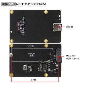 Raspberry Pi X862 V 2.0 M.2 NGFF 2280 SATA SSD Storage Expansion Board / Shield für Raspberry Pi 4 Model B - Product Image 2