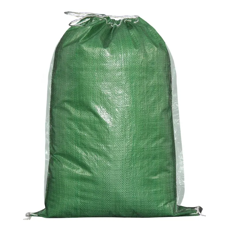 中国栽培米農業袋白50kg無地砂メーカークリアPP織りラミネートバッグハンドル付きカラチ