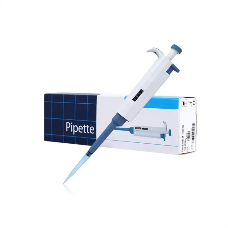 Pipette ajustable pour laboratoire, mesure 10-100ul, 6 pièces