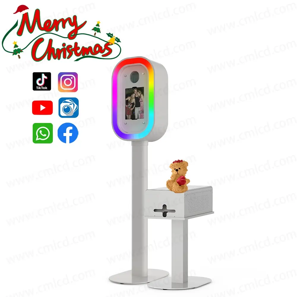 Yazıcı kapağı ve stand photobooth makinesi ile noel fotoğraf kabini iPad pro iPad hava DSLR kamera