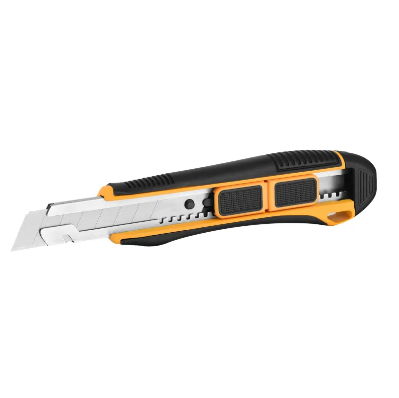 Cuchillo utilitario de 18mm de alta calidad, cuchillo de corte de seguridad retráctil automático de plástico con agarre suave