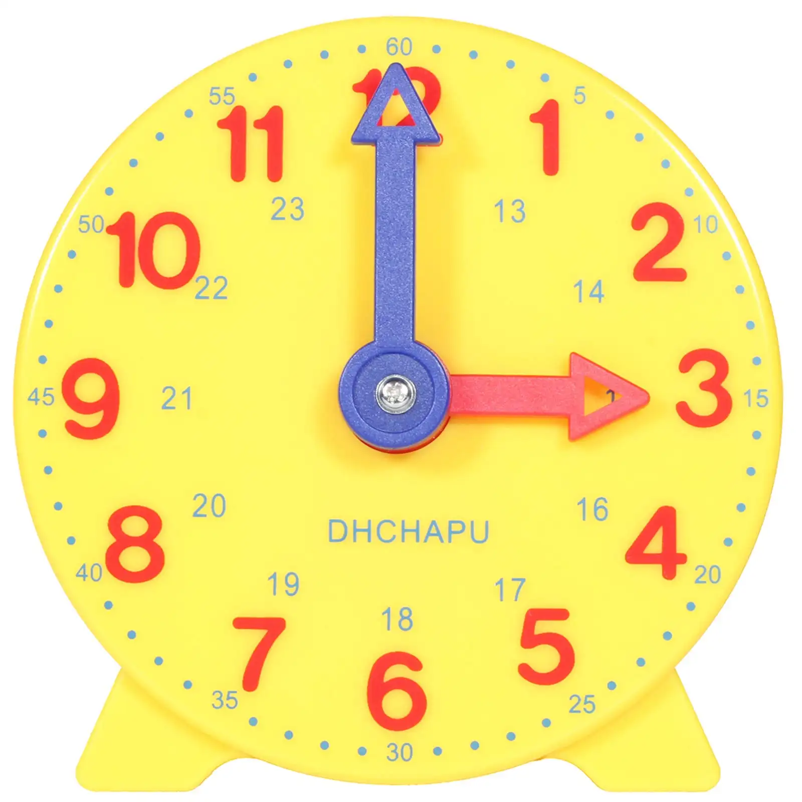 Horloge pour apprendre l'heure, 12/24 heures, 4 pouces, pour étudiant, matériel pour enseignant, horloge