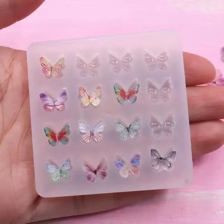 INTODIY Mini papillon forme Silicone moule petit papillon à la main résine moule bijoux pour gâteau décorations pour la maison