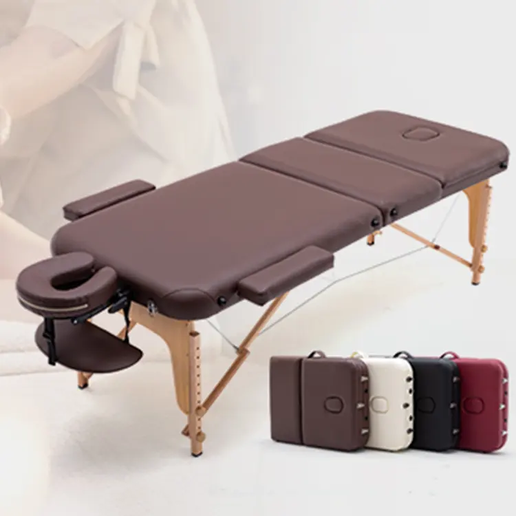 2024 nuevo diseño Camillas De Masajes Extra ancho 3 mesas plegables de masaje portátiles cama Facial para la venta