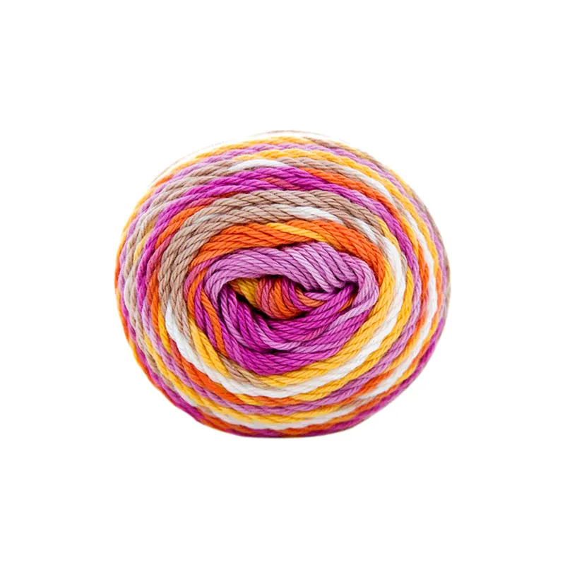 Fio de crochê cortado à mão para tecelagem, tricô arco-íris, 100% algodão, para tecelagem