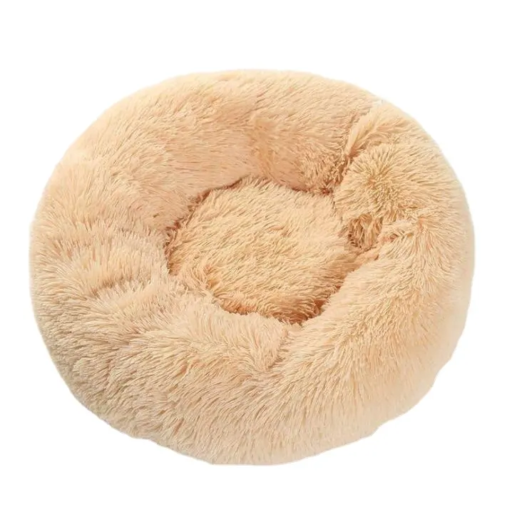 Offre Spéciale populaire Durable plusieurs couleurs couleur personnalisée disponible automne hiver peluche épaissie Donut lit pour animaux de compagnie pour repos de chat