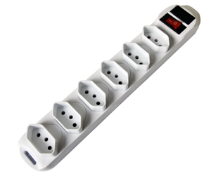 <strong>Multi</strong> <strong>Socket</strong> 6 Ways <strong>with</strong> <strong>Switch</strong> 10A 3pins 2P+T 10A 250V~ <strong>with</strong> INMETRO Certificate - Product Image 1
