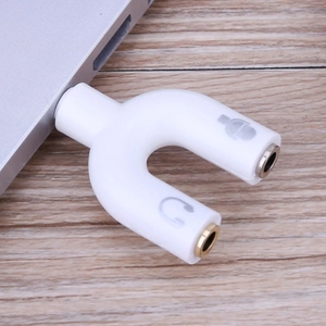 Dual <strong>3</strong>.5mm Headphone Plug Audio Cables Splitter U Type <strong>Adapter</strong> Phone <strong>2</strong> in 1 Swivel Connector - Product Image 2