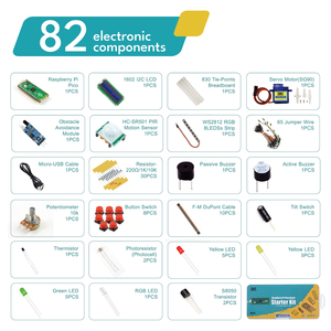Breadboard I2C 1602 LCD ekran modülü ile ahududu Pi Pico temel başlangıç kiti, ahududu Pi Pico için 9g Mirco Servo