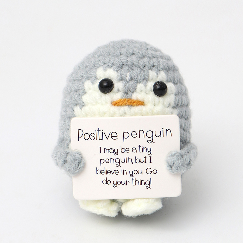 Carte de pingouin gris clair p