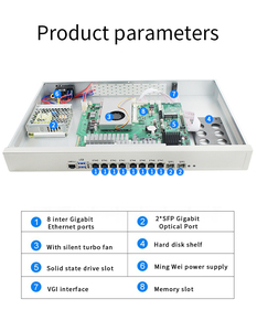 Intel-Servidor en rack Skylake 3855u 1U, 10 puertos LAN, firewall de hardware, enrutador, soporte de ordenador en la nube, Pfsense, - Product Image 6