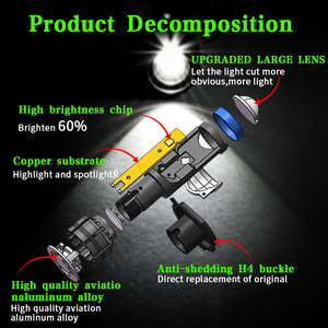 ไฟหน้ารถยนต์ Led โปรเจคเตอร์อัพเกรด H4 H7 Led ไฟหน้าหลอดไฟ P5มินิ Led โปรเจคเตอร์เลนส์ - Product Image 2