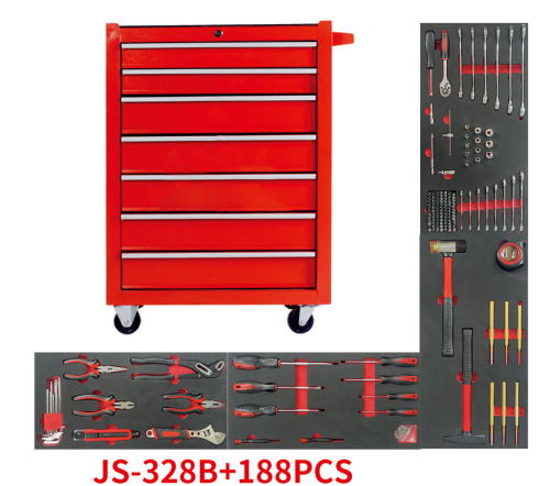 7 tiroirs avec des ensembles d'outils 188 pcs
