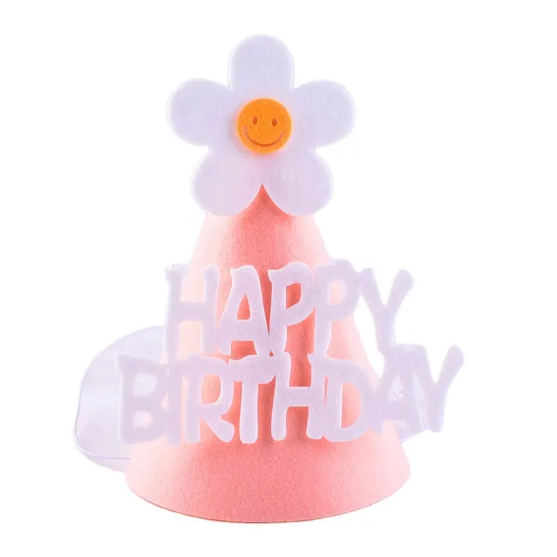 DIY joli chapeau joyeux anniversaire pour bébé et fille anniversaire couronne feutre chapeaux décorations de fête