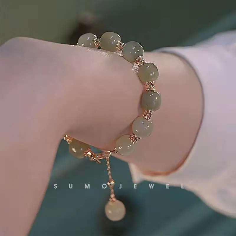 2022 GT gioielli di moda all'ingrosso naturale 8MM cristallo pietra preziosa perline perline oro CCB braccialetto fatto a mano per le donne