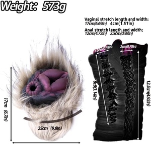 Fantasie Volwassen Dual-Channel Heren Masturbator Harig Anatomisch Ontwerp Sextoy Voor Mannen Groot Avontuur Prop - Product Image 2