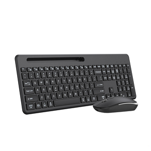 Teclado inalámbrico con ratón y modo Dual, 2,4G, color azul, soporte para teléfono móvil, recargable, silencioso, para escritorio