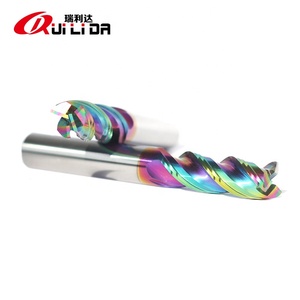 RLD彩虹彩色DLC涂层硬质合金立磨壁磨CNC铣刀，用于铝/铜高速进给 - Product Image 5