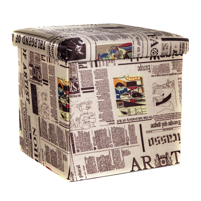 China Square fabric printed design Storage Ottoman square ottoman printed stool