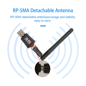 Adaptador inalámbrico de 300Mbps, Dongle wifi usb 2,0, adaptador de diente azul, tarjeta de red inalámbrica - Product Image 5