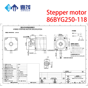 محرك هجين من Etech Nema سلسلة 34 <span class=keywords><strong>4</strong></span>.5Nm/7.5Nm/ 8.5Nm/10Nm/12Nm/12.5Nm مع مجموعة سائق Cnc <span class=keywords><strong>4</strong></span> محاور Nema 34 Kit - Product Image 3
