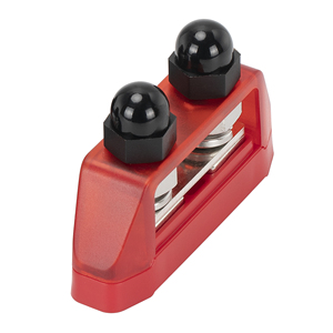 250A Heavy Duty 2 Way Copper <strong>Busbar</strong> Cover <strong>Busbar</strong> Copper Trunking System M10 Studs 300V <strong>AC</strong>/48V DC Power Distribution Block - Product Image 1