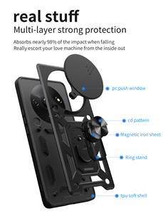 红米A5 A3 A2 A1 Plus 4g戒指支架保护手机外壳滑动相机后盖防震手机外壳 - Product Image 6