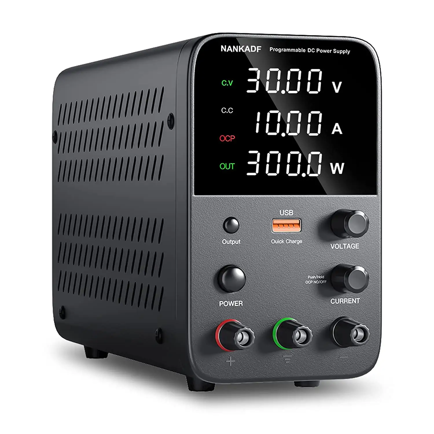 Dc Power Variable, alimentatore da banco 30V 10A con display a LED a 4 cifre, ricarica rapida USB 5V/3.6A, alimentazione a commutazione regolabile