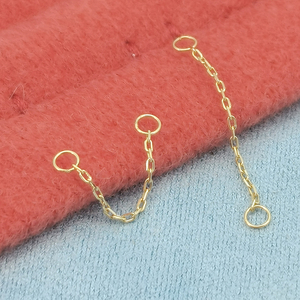 14k gerçek katı altın Mini Piercing takı zincir kulak Piercing bağlantısı - Product Image 6