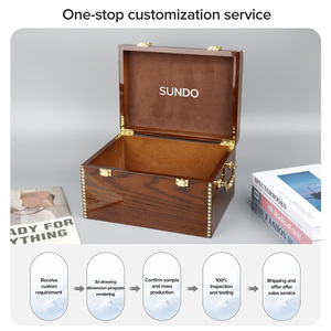 Sundo nhà máy bán buôn lớn bằng gỗ lưu trữ Hộp Tùy chỉnh Pet Quan Tài hộp gỗ xì gà thuốc lá bao bì hộp gỗ - Product Image 4