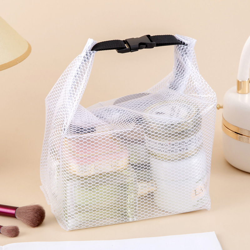 Transparent makeup bag, white