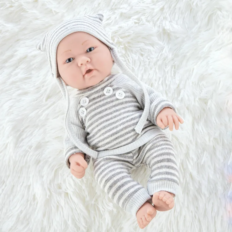 12 pulgadas muñeca de bebé realista todo de silicona con ropa