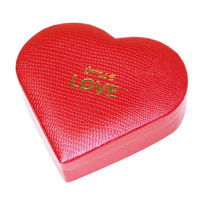 高級ハートチョコレートまつげジュエリーリング包装ボックスふた付き赤いハート型ギフトボックスフラワーカスタムハートペーパーボックス