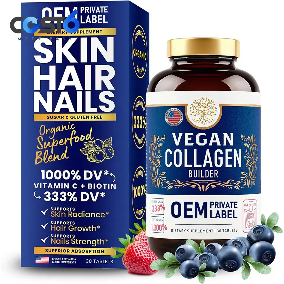 Bán buôn Collagen máy tính bảng cho tóc, da, móng tay, và khớp ở nam giới và phụ nữ Viên nang có chứa collagen và vitamin C