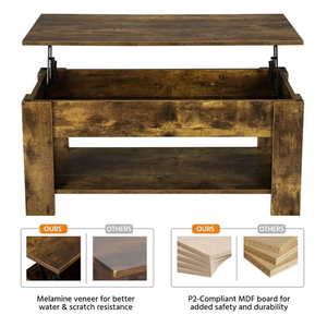 Adjustable Multifunctional Coffee <strong>Table</strong> <strong>With</strong> Hidden Storage <strong>Drawer</strong> Compartment Stainless Steel Leg <strong>End</strong> <strong>Table</strong> - Product Image 2
