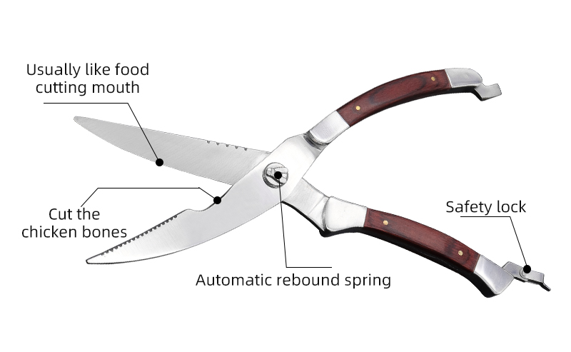 Kitchen Scissors Stainless Steel Kitchen Chicken Bone Scissors Fish Chicken Scissors