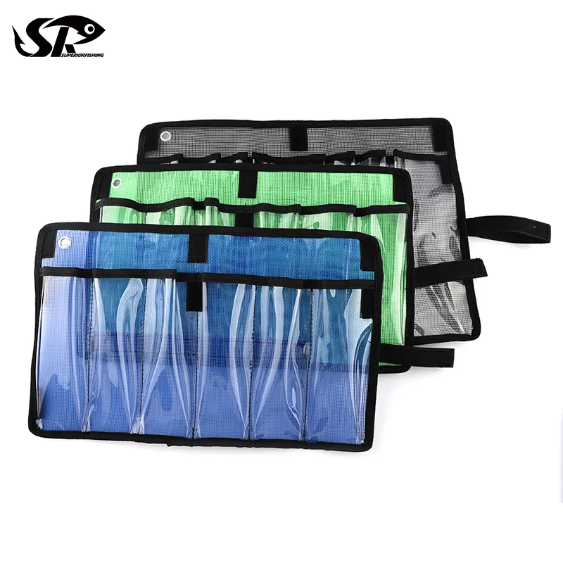 SUPERIORFISHING Sacs de leurre de pêche en PVC et nylon personnalisés Ballyhoo Sac en filet pour appâts