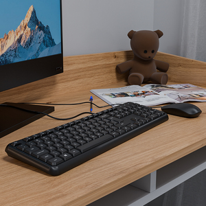 Teclado y ratón de ordenador de tamaño completo silencioso de nuevo diseño, ordenador de oficina, teclado ergonómico silencioso con cable para escritorio/ordenador portátil/PC - Product Image 6
