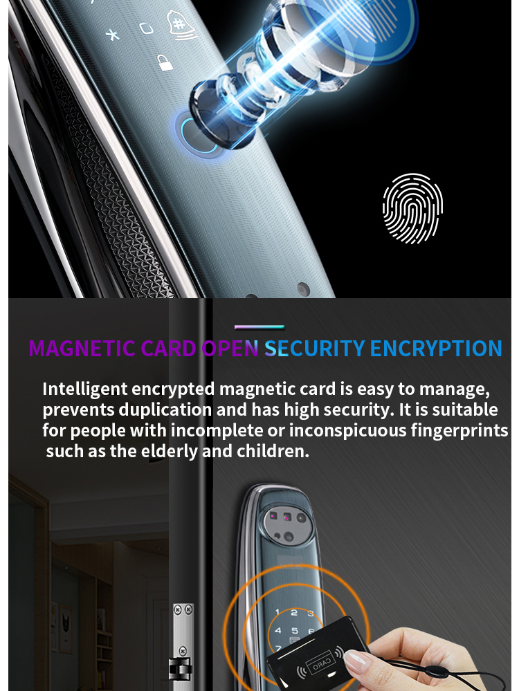 High-value face recognition intelligent door lock with multiple unlocking methods fingerprint applet password key digital lock