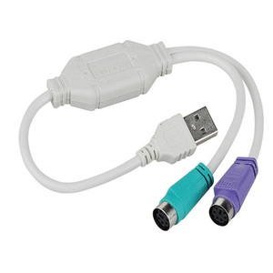 USB至PS2 PS/2鼠标和键盘转换器电缆USB 2.0公至PS2线Y分离器适配器，用于计算机桌面 - Product Image 1