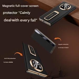 ビジネスメッキPUレザーフォンケースHuawei Mate X3 X5 <span class=keywords><strong>X6</strong></span> XT 360 ° 回転可能なスタンドリストバンドバンパー防爆カバー付き