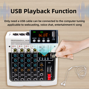 MIX400 4 ช่องคอนโซลเสียง USB คอมพิวเตอร์บันทึก 48V Phantom Power Delay Repaeat ผลการ์ดเสียงเสียงและมิกเซอร์ - Product Image 5