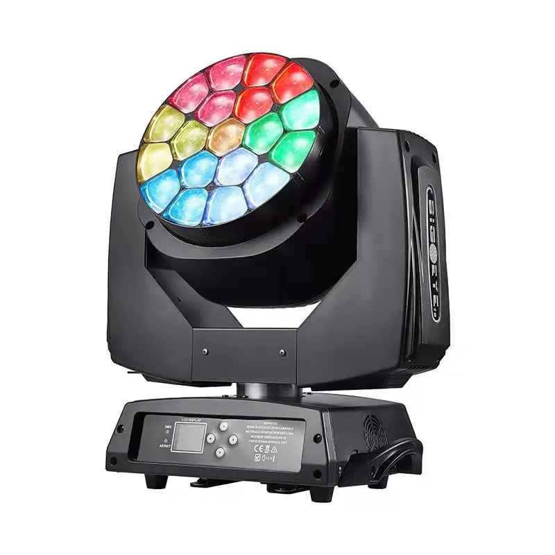 RGBW четыре в одном движущаяся головка сценического осветительного оборудования 19x15 Вт светодиодный зум сценический светильник для освещения событий