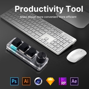 Teclado mecánico Macro USB con cable DIY, 3 teclas + 1 perilla RGB tipo C a USB, interruptor de programación personalizado para jugadores/editor de vídeo