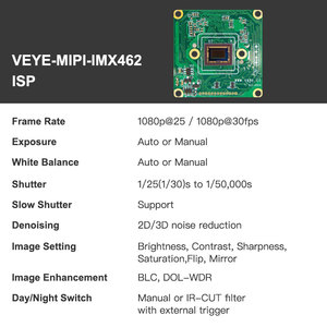 VEYE-MIPI-IMX462 for <strong>Raspberry</strong> <strong>Pi</strong> Jetson Nano Xavier NX MIPI CSI-<strong>2</strong> 2MP Star Light ISP Camera <strong>Module</strong> (YT0.95-4I) - Product Image 6